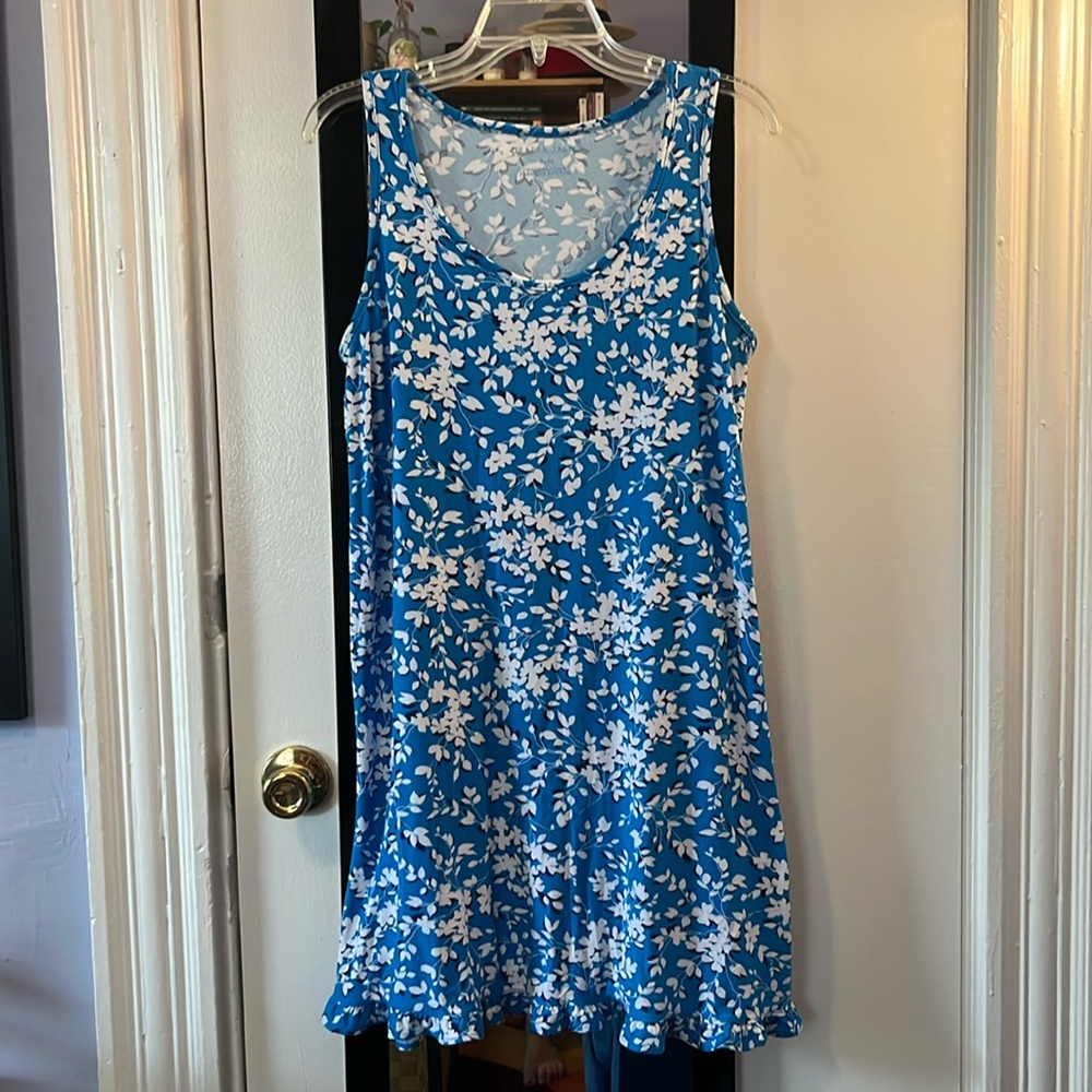 Blue and white floral Draper James dress